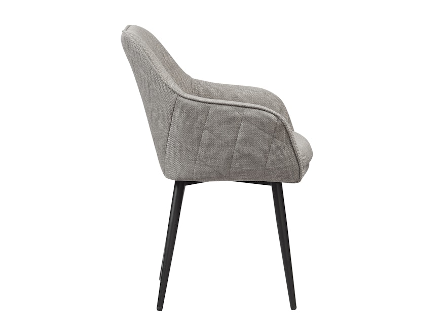 SalesFever® Esszimmerstuhl Taupe aus Strukturstoff mit Armlehnen und Steppung Freja 367476 - 4