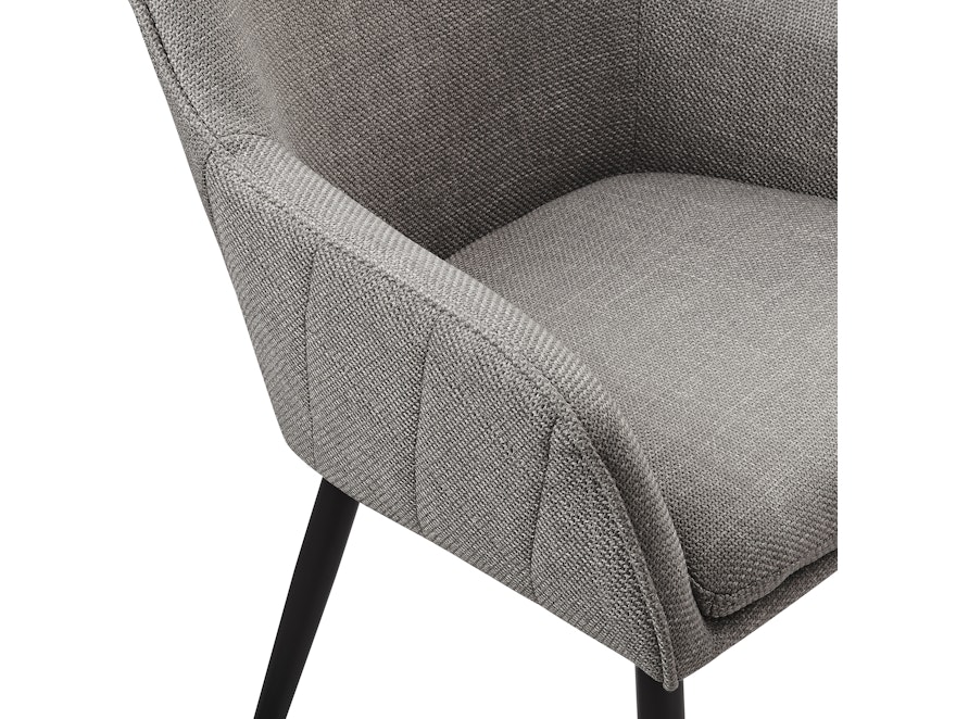 SalesFever® Esszimmerstuhl Taupe aus Strukturstoff mit Armlehnen und Steppung Freja 367476 - 6