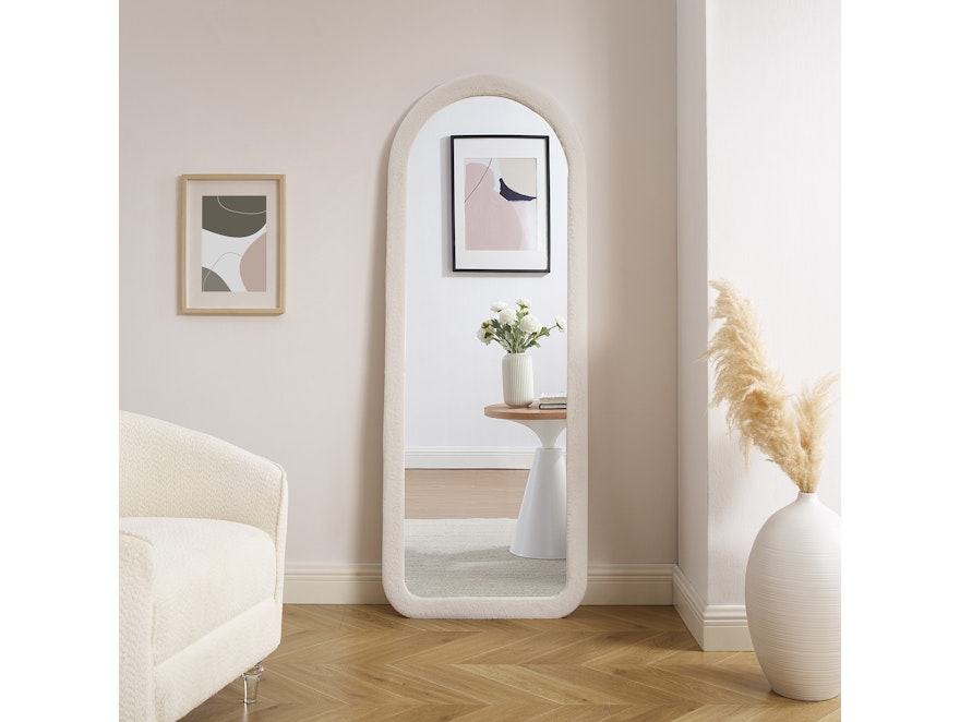 SalesFever® Spiegel mit Rahmen aus Kunstfell 60x160 cm Beige Gentry 367230 - 2