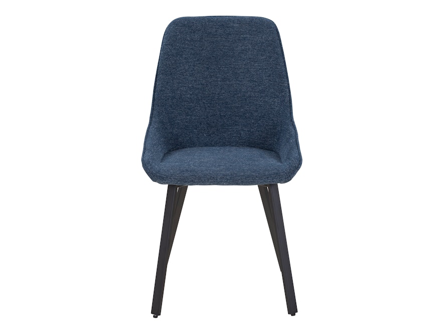 SalesFever® Esszimmerstuhl 2er Set mit Strukturstoff in Baumwolloptik Dunkelblau George 369029 - 2
