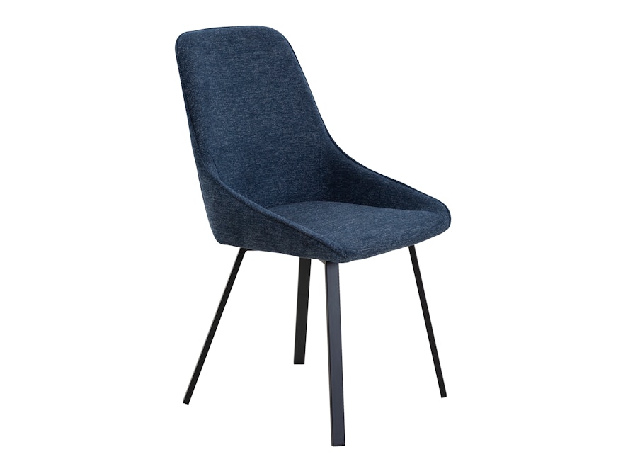 SalesFever® Esszimmerstuhl 2er Set mit Strukturstoff in Baumwolloptik Dunkelblau George 369029 - 3