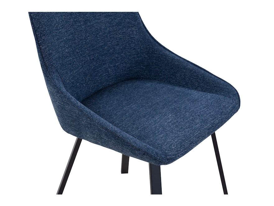 SalesFever® Esszimmerstuhl 2er Set mit Strukturstoff in Baumwolloptik Dunkelblau George 369029 - 5