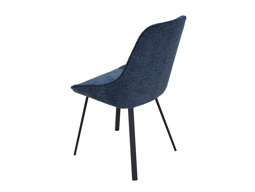 SalesFever® Esszimmerstuhl 2er Set mit Strukturstoff in Baumwolloptik Dunkelblau George 369029 - 4