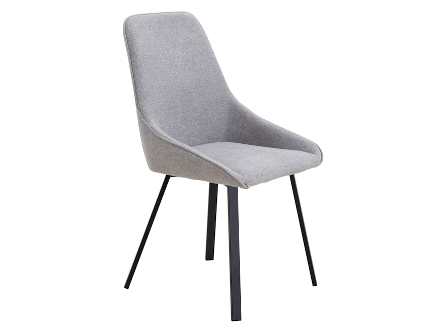SalesFever® Esszimmerstuhl 2er Set mit Strukturstoff in Baumwolloptik Grau George 369036 - 3