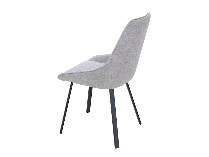 SalesFever® Esszimmerstuhl 2er Set mit Strukturstoff in Baumwolloptik Grau George 369036 - 4