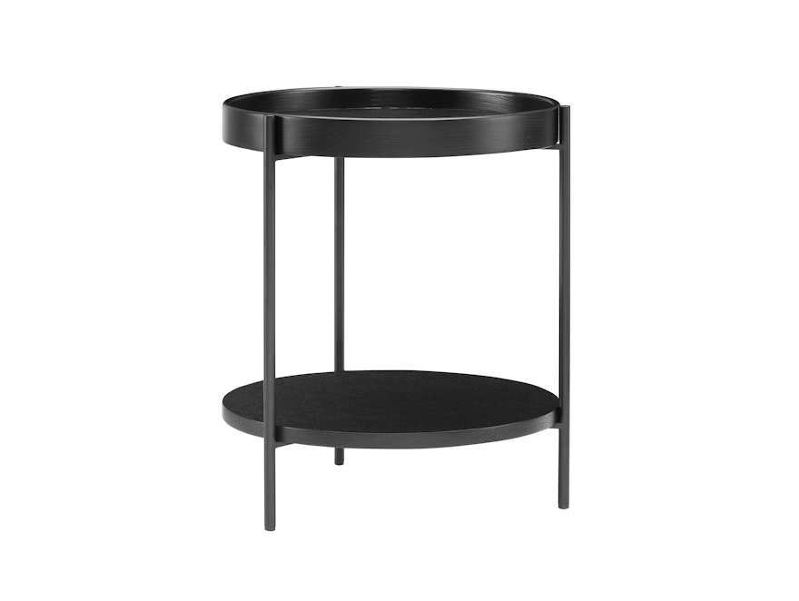 SalesFever® Beistelltisch rund Ø 44 cm mit 2 Ablageflächen Schwarz Ivy  367537 - 2