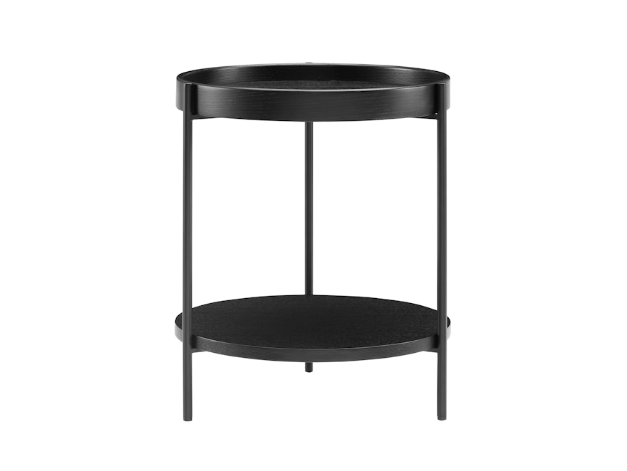 SalesFever® Beistelltisch rund Ø 44 cm mit 2 Ablageflächen Schwarz Ivy  367537 - 1