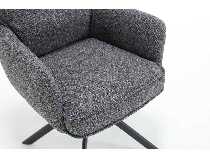 SalesFever® Armlehnstuhl mit 360° Drehfunktion aus Strukturstoff Anthrazit Linus 367728 - 8
