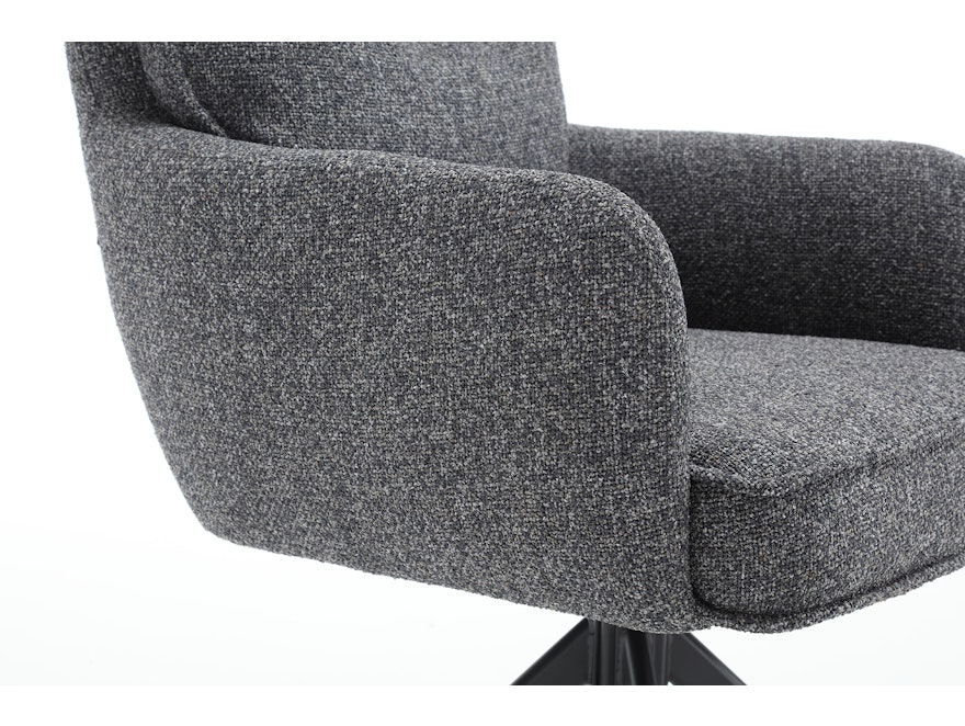 SalesFever® Armlehnstuhl mit 360° Drehfunktion aus Strukturstoff Anthrazit Linus 367728 - 9