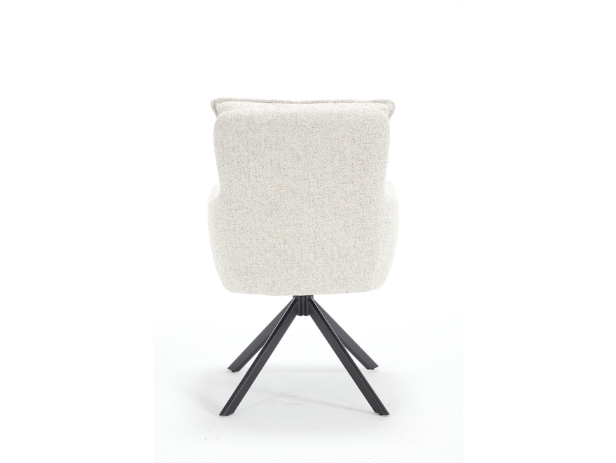 SalesFever® Armlehnstuhl mit 360° Drehfunktion aus Strukturstoff Beige Linus 367735 - 6