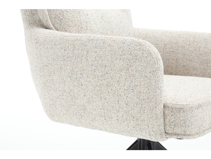 SalesFever® Armlehnstuhl mit 360° Drehfunktion aus Strukturstoff Beige Linus 367735 - 9