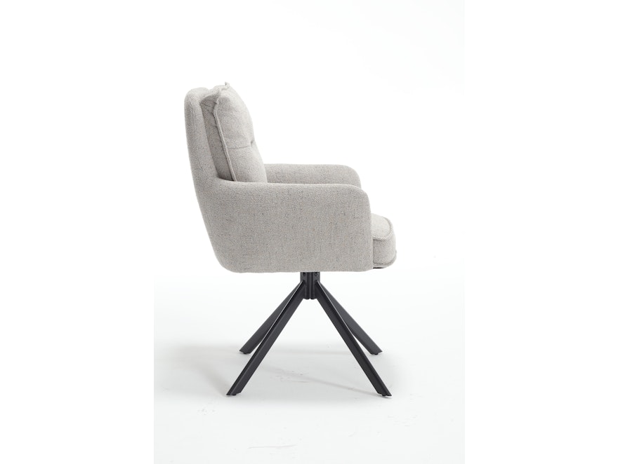 SalesFever® Armlehnstuhl mit 360° Drehfunktion aus Strukturstoff Grau Linus 367742 - 3