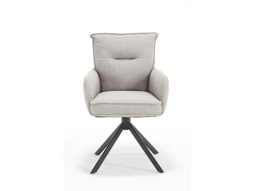 SalesFever® Armlehnstuhl mit 360° Drehfunktion aus Strukturstoff Grau Linus 367742 - 2