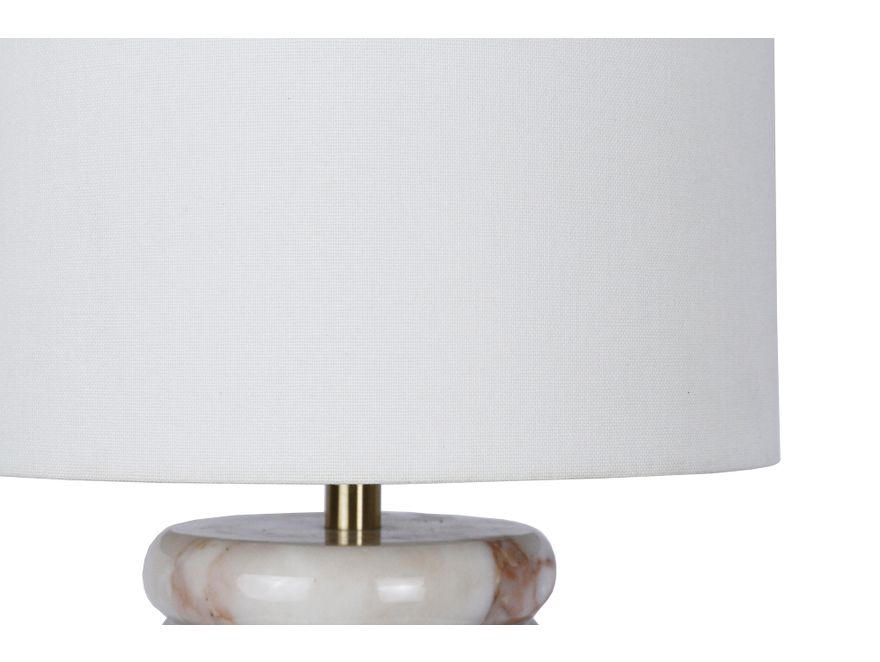 SalesFever® Tischleuchte mit Marmor-Standfuß 65 cm Lampenschirm Leinen Beige Mavie 367438 - 4
