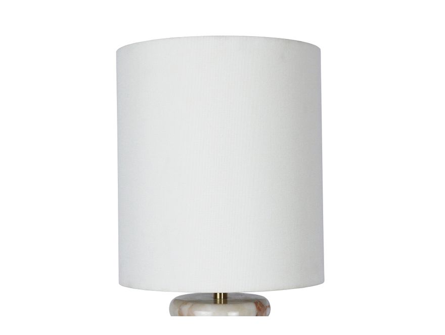 SalesFever® Tischleuchte mit Marmor-Standfuß 65 cm Lampenschirm Leinen Beige Mavie 367438 - 7