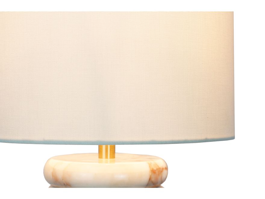SalesFever® Tischleuchte mit Marmor-Standfuß 65 cm Lampenschirm Leinen Beige Mavie 367438 - 9