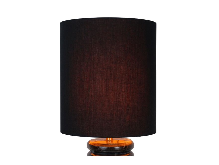 SalesFever® Tischleuchte mit Marmor-Standfuß 65 cm Lampenschirm Baumwolle Schwarz Mavie 367445 - 3