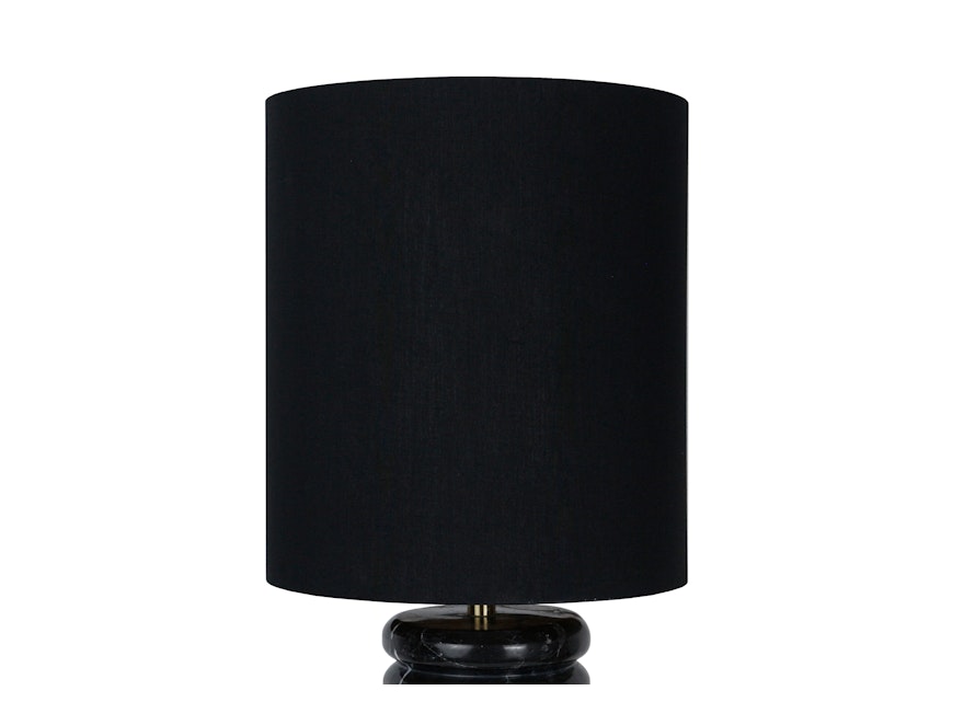 SalesFever® Tischleuchte mit Marmor-Standfuß 65 cm Lampenschirm Baumwolle Schwarz Mavie 367445 - 4