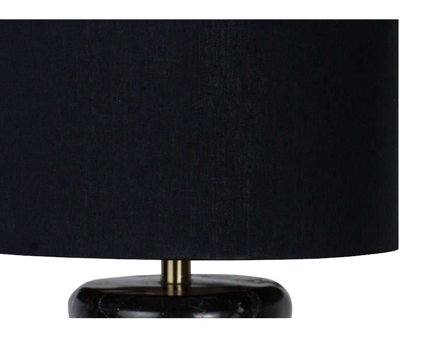 SalesFever® Tischleuchte mit Marmor-Standfuß 65 cm Lampenschirm Baumwolle Schwarz Mavie 367445 - 5