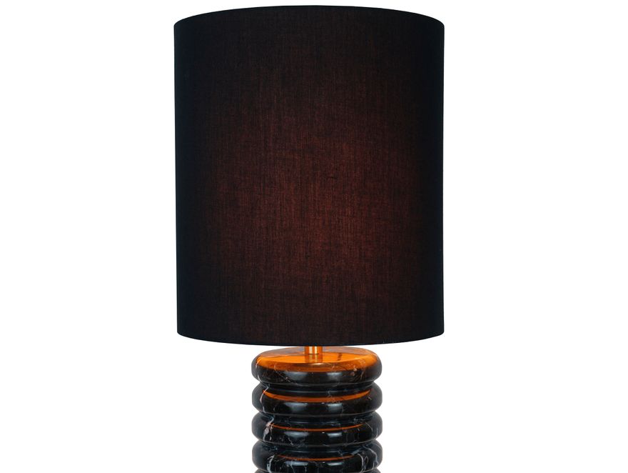 SalesFever® Tischleuchte mit Marmor-Standfuß 65 cm Lampenschirm Baumwolle Schwarz Mavie 367445 - 6