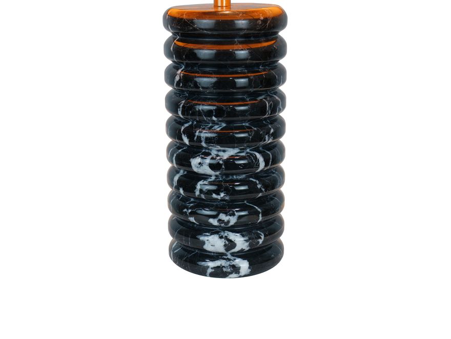 SalesFever® Tischleuchte mit Marmor-Standfuß 65 cm Lampenschirm Baumwolle Schwarz Mavie 367445 - 7