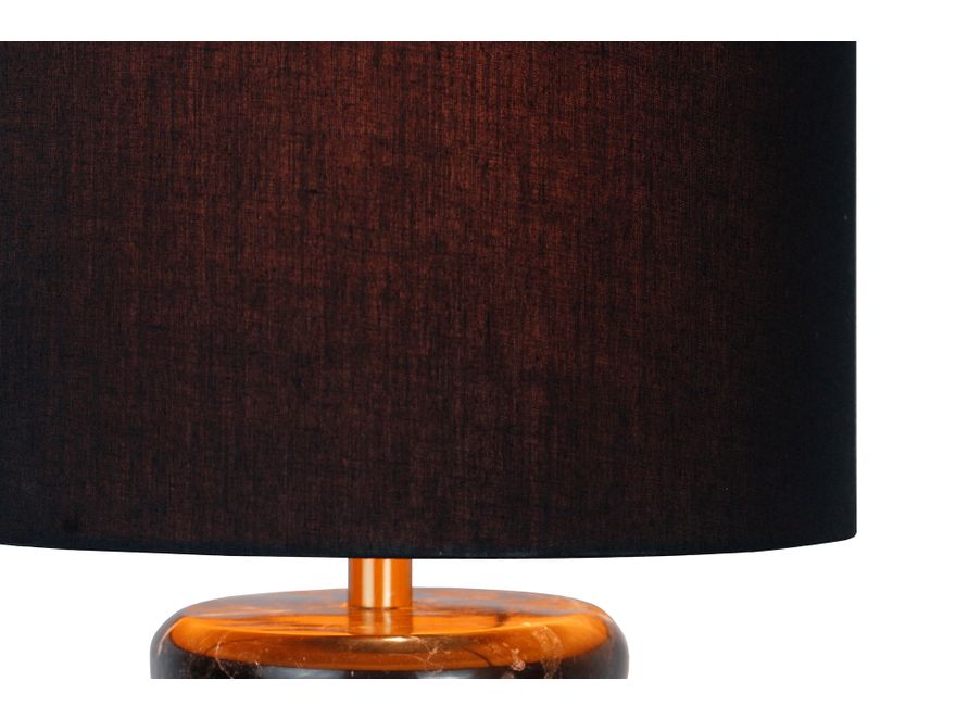 SalesFever® Tischleuchte mit Marmor-Standfuß 65 cm Lampenschirm Baumwolle Schwarz Mavie 367445 - 9