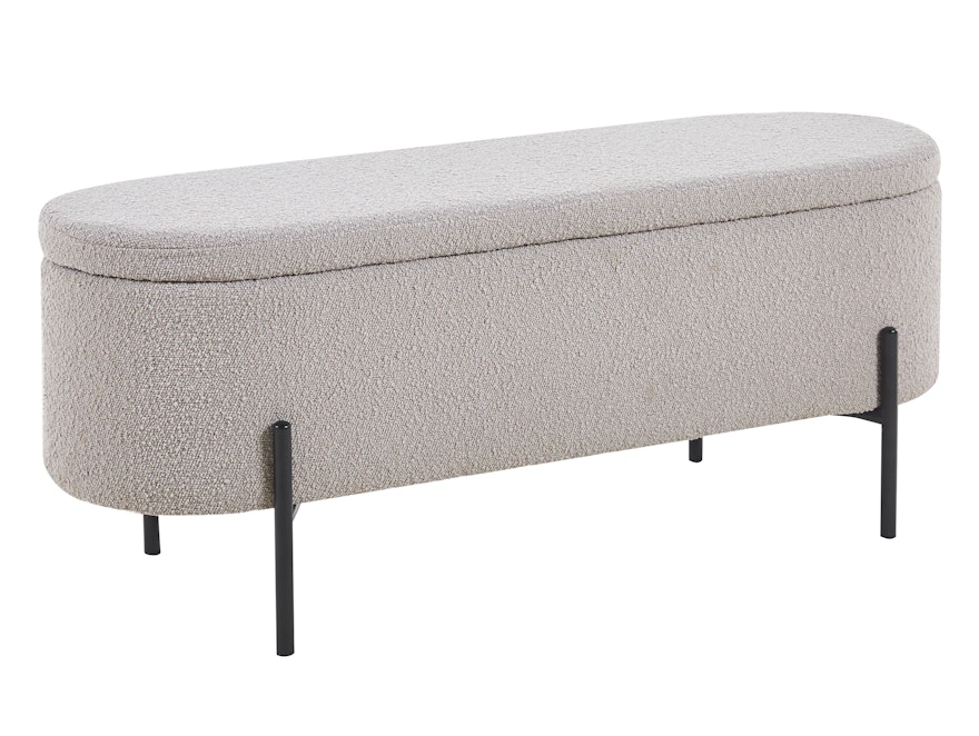 SalesFever® Bettbank aufklappbar mit Stauraumfunktion Bouclé Stoff Taupe Oscar 369487 - 1