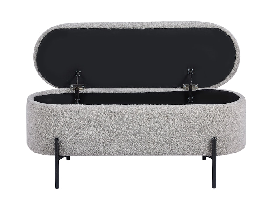 SalesFever® Bettbank aufklappbar mit Stauraumfunktion Bouclé Stoff Taupe Oscar 369487 - 3