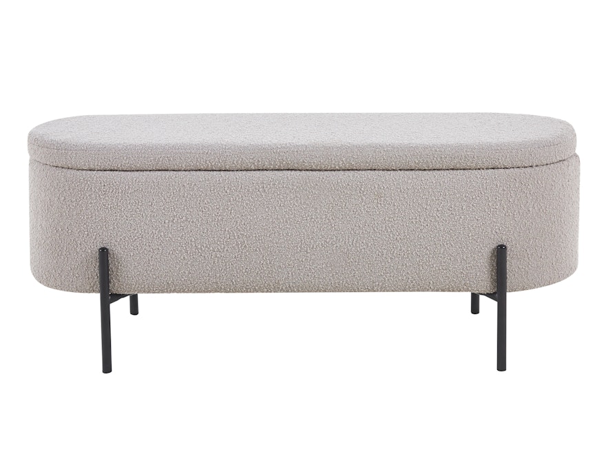 SalesFever® Bettbank aufklappbar mit Stauraumfunktion Bouclé Stoff Taupe Oscar 369487 - 2
