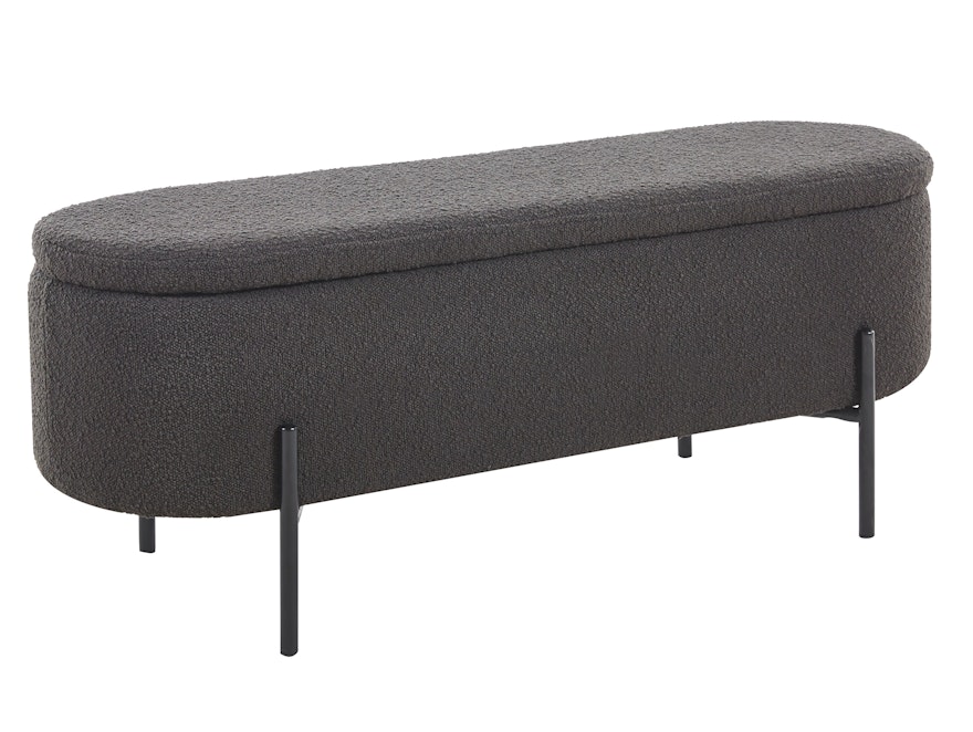 SalesFever® Bettbank aufklappbar mit Stauraumfunktion Bouclé Stoff Anthrazit Oscar 369494 - 1