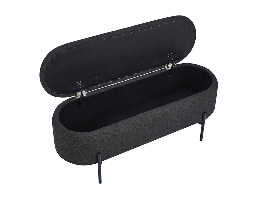 SalesFever® Bettbank aufklappbar mit Stauraumfunktion Bouclé Stoff Anthrazit Oscar 369494 - 3
