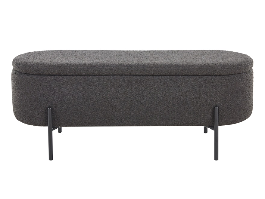 SalesFever® Bettbank aufklappbar mit Stauraumfunktion Bouclé Stoff Anthrazit Oscar 369494 - 2