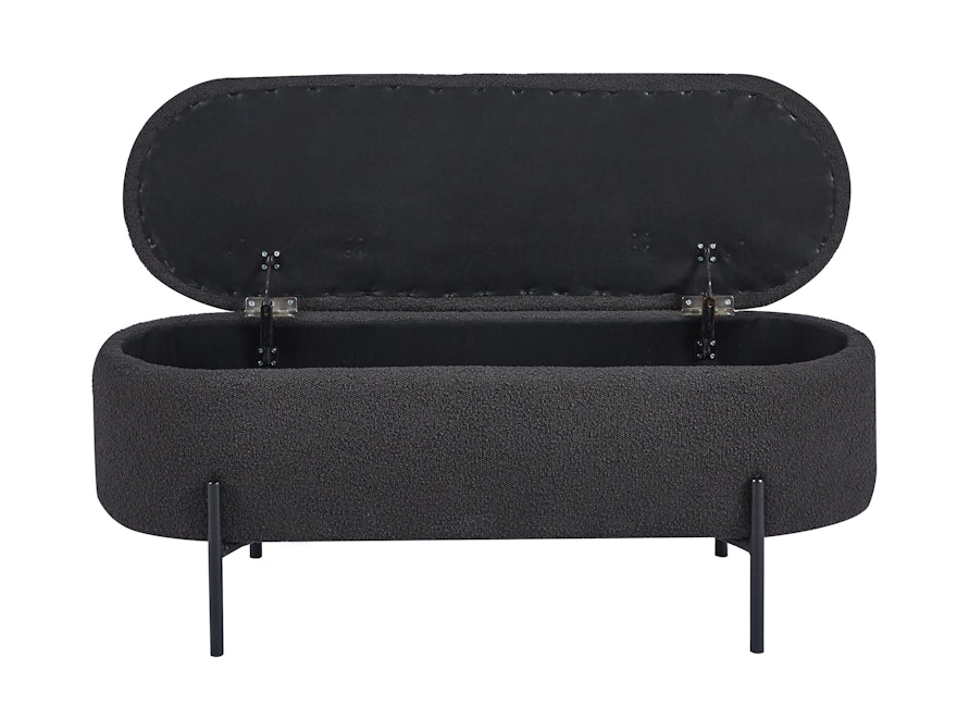 SalesFever® Bettbank aufklappbar mit Stauraumfunktion Bouclé Stoff Anthrazit Oscar 369494 - 4