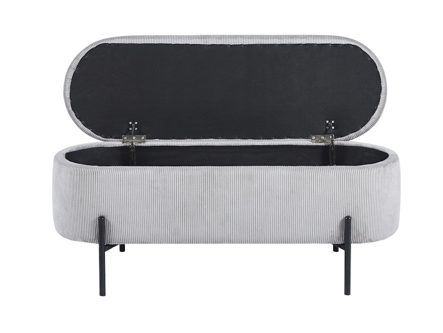 SalesFever® Bettbank aufklappbar mit Stauraumfunktion Cord-Optik Hellgrau Oscar 369517 - 4