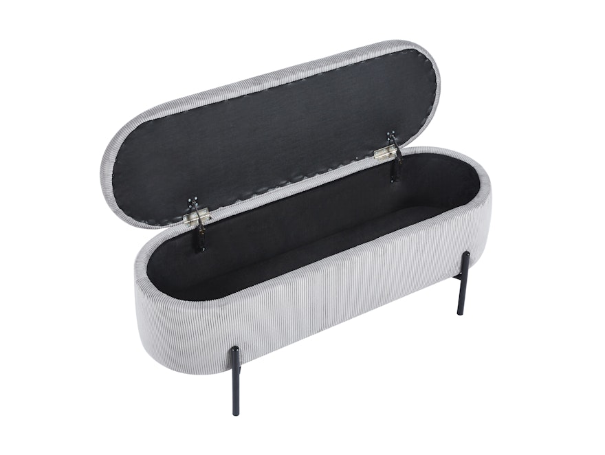 SalesFever® Bettbank aufklappbar mit Stauraumfunktion Cord-Optik Hellgrau Oscar 369517 - 3