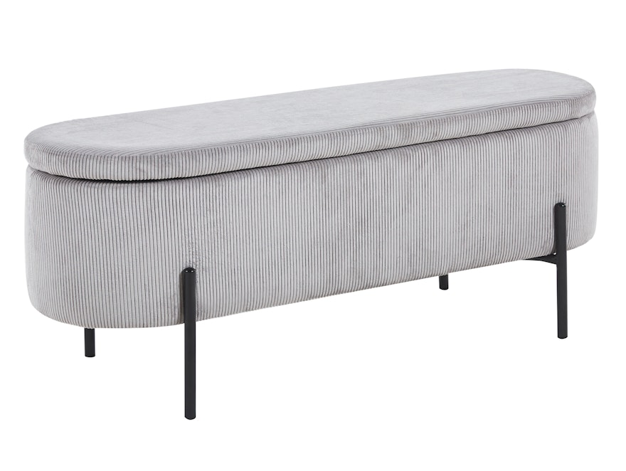 SalesFever® Bettbank aufklappbar mit Stauraumfunktion Cord-Optik Hellgrau Oscar 369517 - 1