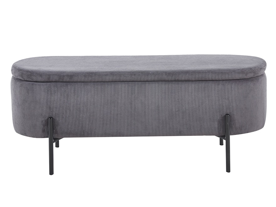 SalesFever® Bettbank aufklappbar mit Stauraumfunktion Cord-Optik Grau OSCAR 369524 - 2