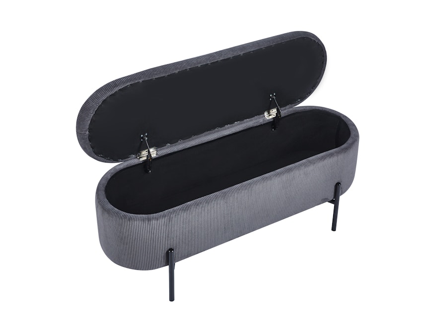 SalesFever® Bettbank aufklappbar mit Stauraumfunktion Cord-Optik Grau OSCAR 369524 - 4
