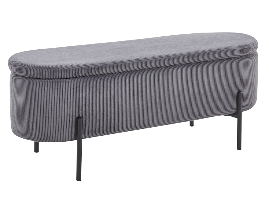 SalesFever® Bettbank aufklappbar mit Stauraumfunktion Cord-Optik Grau OSCAR 369524 - 1