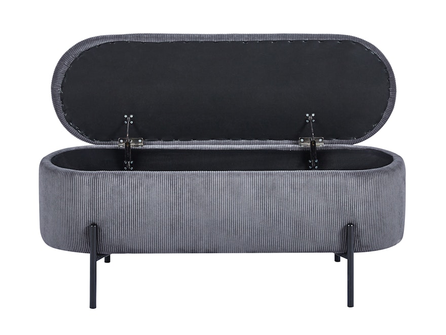 SalesFever® Bettbank aufklappbar mit Stauraumfunktion Cord-Optik Grau OSCAR 369524 - 3