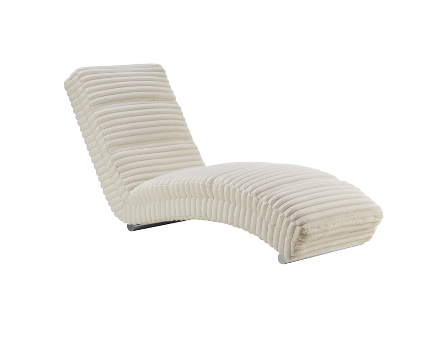 SalesFever® Designer Chaiselongue aus Plüsch-Cord Beige Sento 367636 - 1