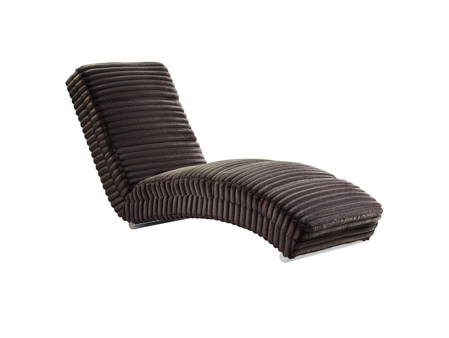 SalesFever® Designer Chaiselongue aus Plüsch-Cord Schwarz Sento 367643 - 1
