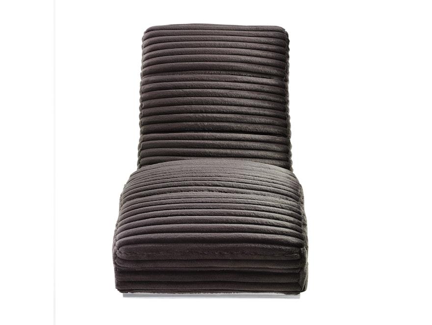 SalesFever® Designer Chaiselongue aus Plüsch-Cord Schwarz Sento 367643 - 3