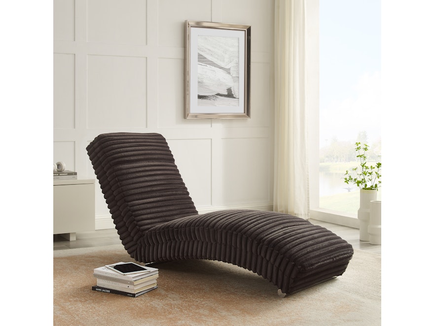 SalesFever® Designer Chaiselongue aus Plüsch-Cord Schwarz Sento 367643 - 6
