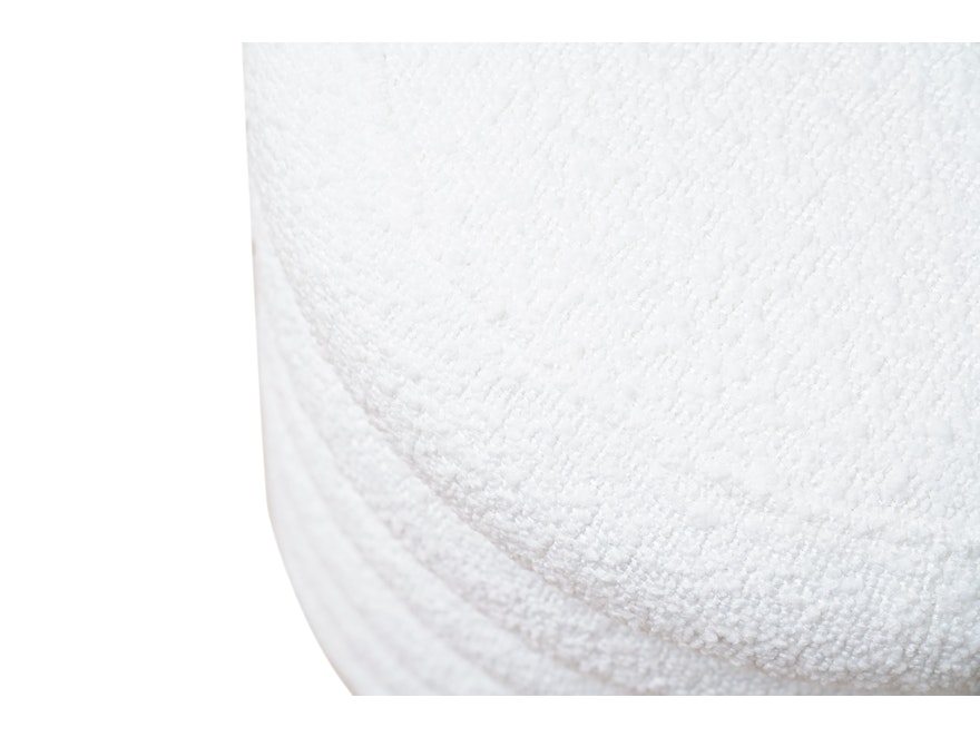 SalesFever® Sitzhocker rund Ø38 cm mit Stauraum aus Bouclé Stoff Weiß Twister 369593 - 2