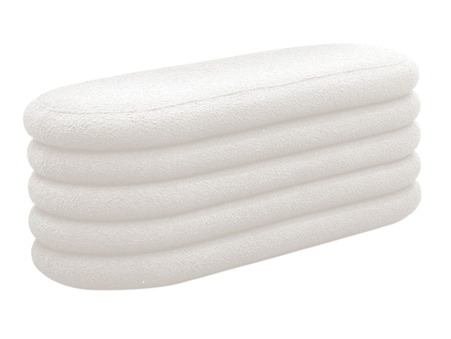 SalesFever® Polsterhocker/Bettbank mit Stauraum aus Bouclé Stoff Weiß Twister 369616 - 3