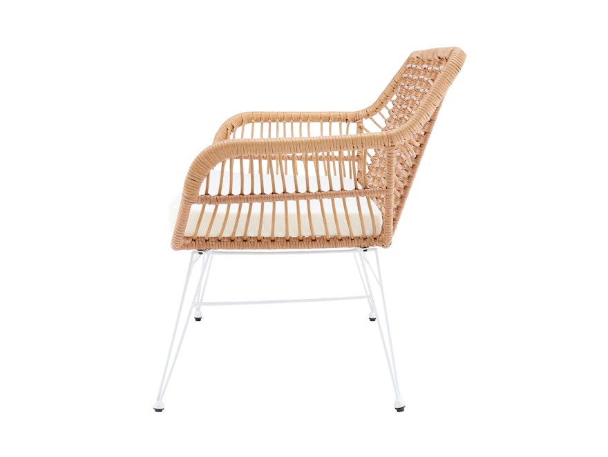 SalesFever® Sitzbank in Rattanoptik Natur Weiß Ubaldo 396698 - 3