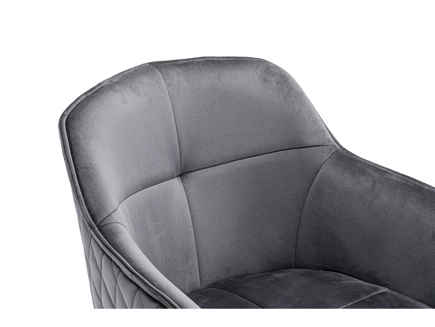 SalesFever® Armlehnstuhl mit 360° Drehfunktion und Wabensteppung aus Samt Grau Walo 372289 - 6