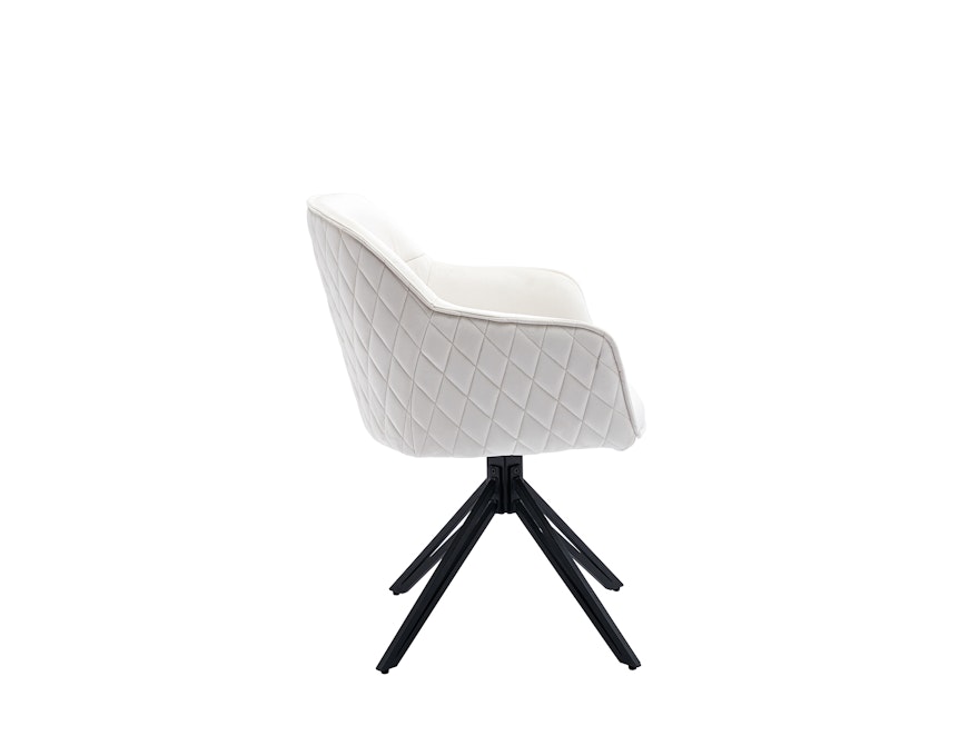 SalesFever® Armlehnstuhl mit 360° Drehfunktion und Wabensteppung aus Samt Beige Walo 372166 - 4