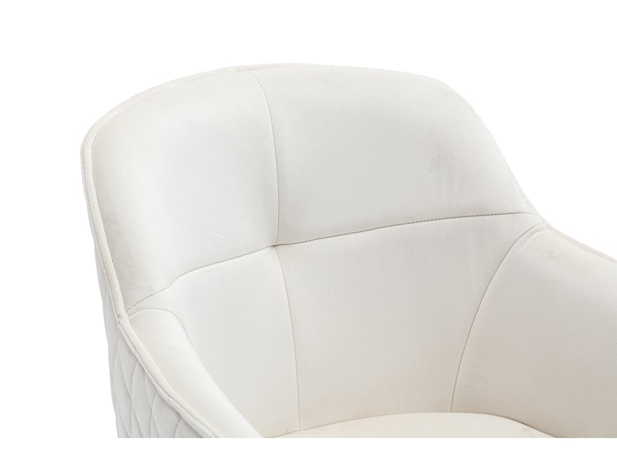 SalesFever® Armlehnstuhl mit 360° Drehfunktion und Wabensteppung aus Samt Beige Walo 372166 - 7